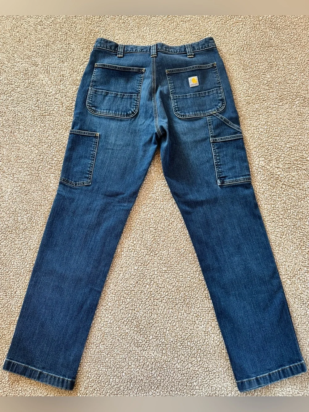 Carhartt Rugged Flex Relaxed Fit Utility Jeans 33x32 Medium Wash Carpenter